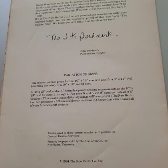 The Radiant Star (No. B105) Pamphlet - Folded Fabric Star - Picture 3 of 3